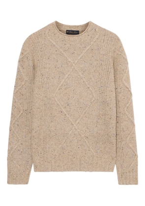 Brooks Brothers ribbed-trims crew-neck sweater - Neutrals