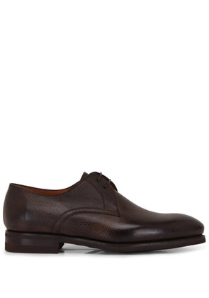 Bontoni almond-toe leather derby shoes - Brown