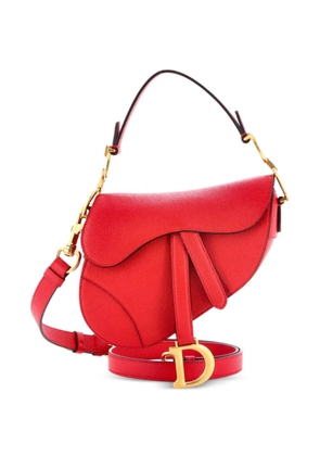 Christian Dior Pre-Owned Saddle Handbag with Strap Leather Mini shoulder bag - Red