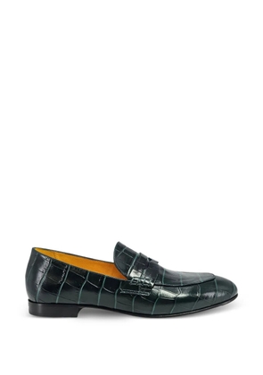 Madison.Maison croc-effect moc loafers - Green