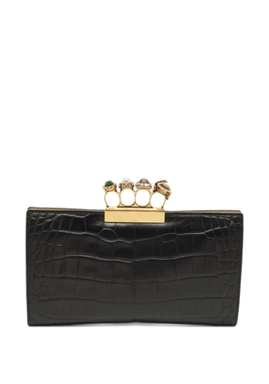 Alexander McQueen Pre-Owned Embossed four-ring clutch - Black