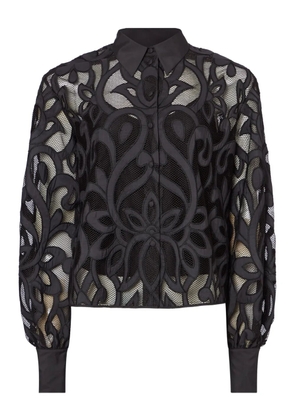 Temperley London Lois embroidered balloon-sleeve shirt - Black