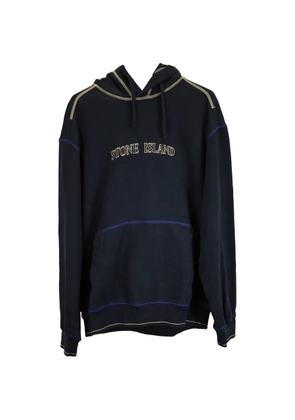 Stone Island logo-embroidered hoodie - Blue