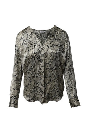 Equipment snake-skin print button-down blouse - Black