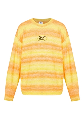 PUMA ombre-effect logo-patch sweater - Orange