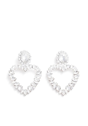 Self-Portrait crystal drop earrings - Silver