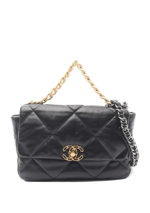 CHANEL Pre-Owned 2021 19 chain leather shoulder bag - Black