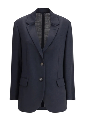 Brunello Cucinelli two-button belted jacket - Blue