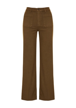 FRAME high-waisted front-pocket trousers - Brown