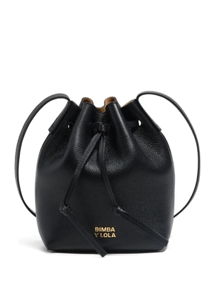 Bimba y Lola drawstring leather bucket bag - Black