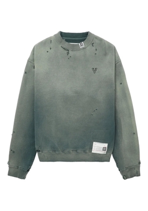 Maison MIHARA YASUHIRO distressed embroidered sweatshirt - Green