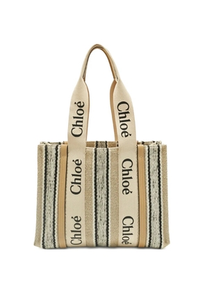 Chloé Pre-Owned Woody canvas tote bag - Neutrals