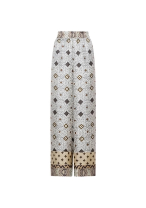 Pierre-Louis Mascia Aloe geometric-print palazzo pants - Grey