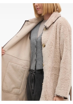 OUI scalloped trim belted coat - Neutrals