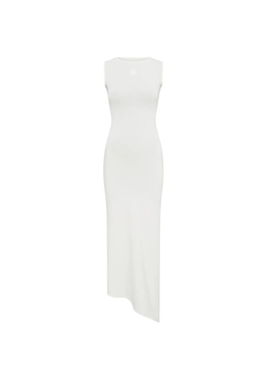 Marine Serre pearl logo asymmetrical midi dress - White
