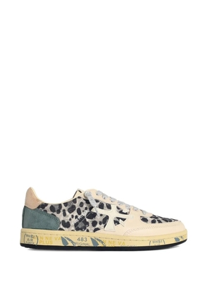 Premiata leopard-print leather blend sneakers - Neutrals