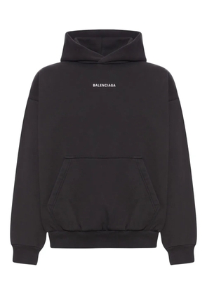 Balenciaga logo-print hoodie - Black