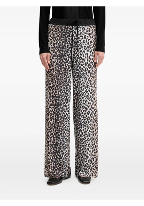 OUI drawstring animal-print trousers - Neutrals