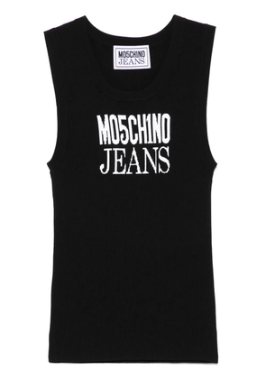 MOSCHINO JEANS logo-jacquard tank top - Black