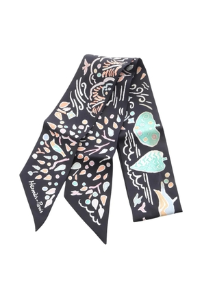 Hermès Pre-Owned Isola Di primavera silk scarf - Black
