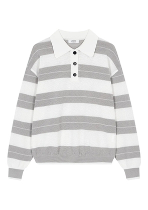 TOMBOY striped long-sleeve polo shirt - Grey