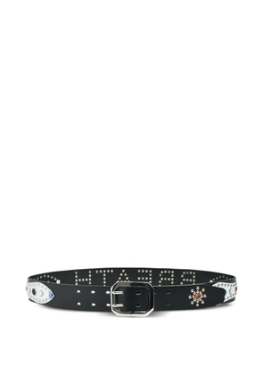 BREATH studded-detail leather belt - Black