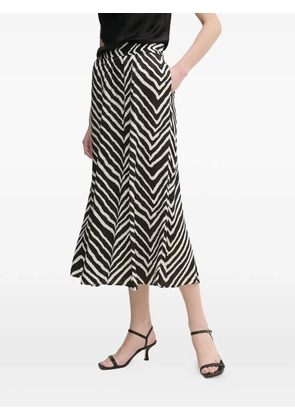 Marc Aurel zebra-stripe midi skirt - Black