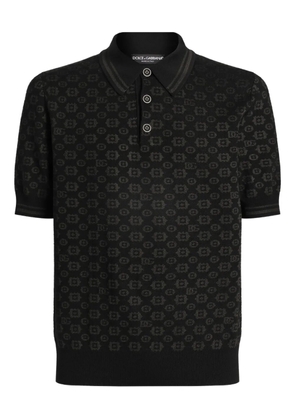 Dolce & Gabbana geometric-pattern polo shirt - Black