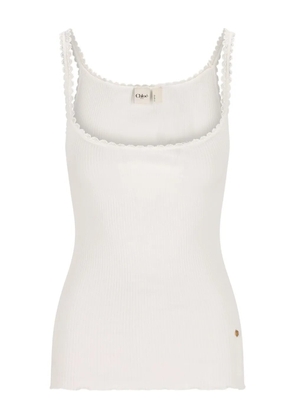 Chloé scallop-trim tank top - White