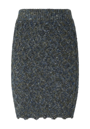 PINKO cable-knit embellished skirt - Green