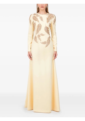 Dina Melwani embellished maxi dress - Yellow
