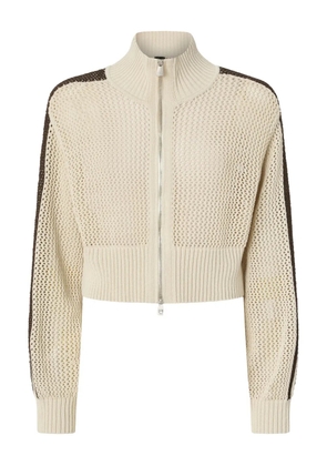 PINKO stripe zip cardigan - Neutrals