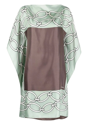 Valentino Garavani Chain 1967 Foulard-print silk dress - Green