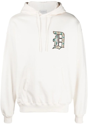 Drôle De Monsieur logo-embroidery cotton hoodie - Neutrals