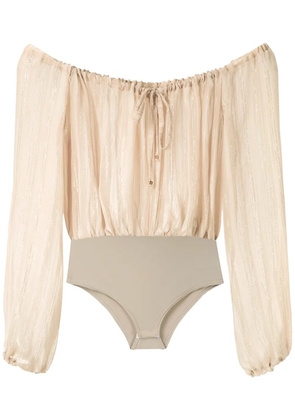 Amir Slama metallic bodysuit - Neutrals