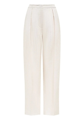 12 STOREEZ pressed-crease linen trousers - White