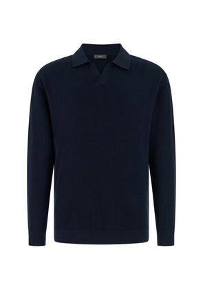 Boggi Milano open-neck ribbed sweater - Blue