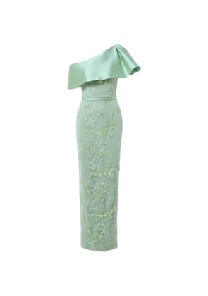 Rami Al Ali floral beaded off-shoulder maxi dress - Green