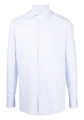 Borrelli striped long-sleeve cotton shirt - Blue