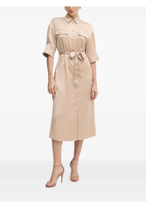 Marc Aurel belted midi dress - Neutrals