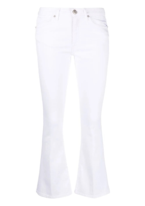 DONDUP logo-patch bootcut jeans - White