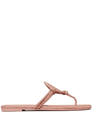 Tory Burch Miller crystal-embellished flip flops - Pink