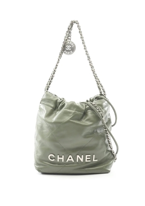 CHANEL Pre-Owned 2021-2026 Mini Shiny Calfskin 22 Handbag satchel - Brown