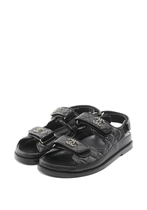 CHANEL Pre-Owned 1986-1988 CC quilted sandals - Black