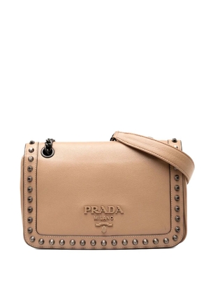 Prada Pre-Owned 2000-2025 Glace Calfskin Studded crossbody bag - Brown