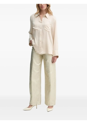 Gestuz pocket-detail satin shirt - Neutrals