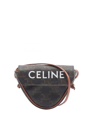 Celine Pre-Owned 2021 Coated Canvas Triomphe Triangle crossbody bag - Black