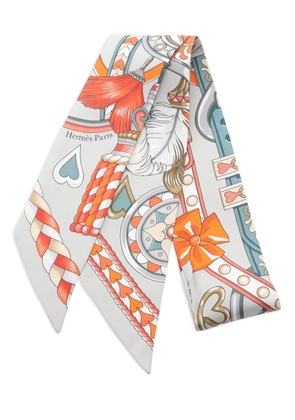 Hermès Pre-Owned 2010s Harnais de Coeur Twilly scarf - Grey