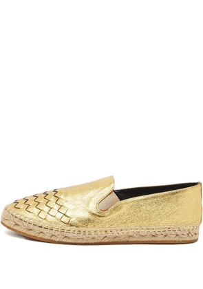 Bottega Veneta Pre-Owned Intrecciato flat espadrilles - Gold