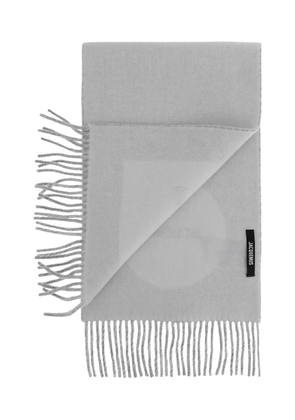 Jacquemus logo-detail fringed scarf - Grey